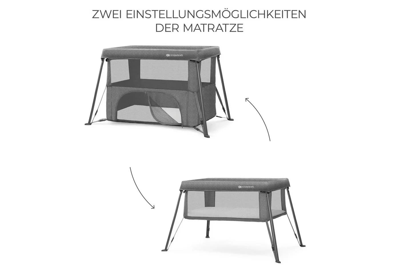 KINDERKRAFT CAMI Baby-Reisebett 3-in-1 Grau - Bild 3