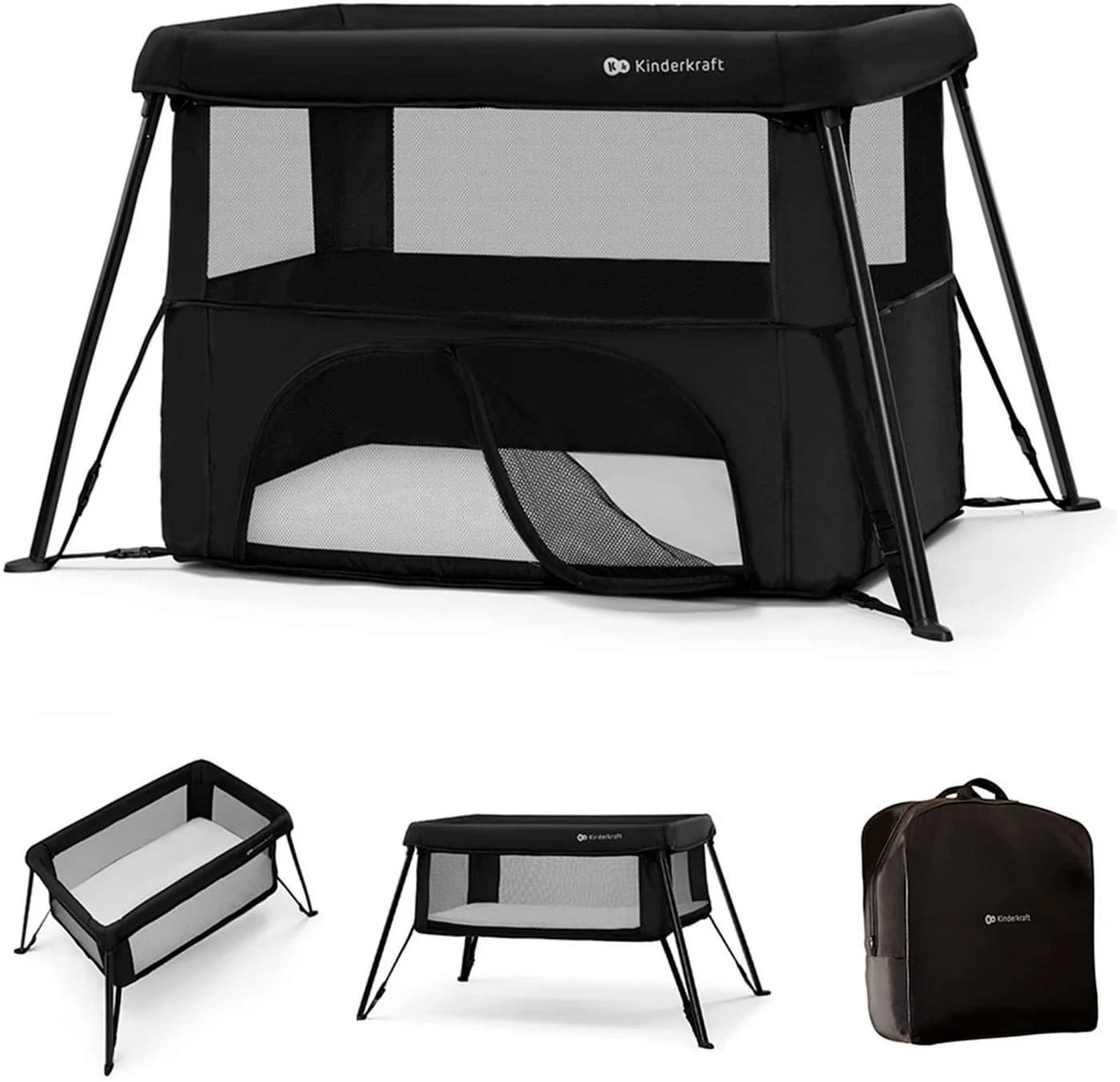 Kinderkraft Baby-Reisebett CAMI Schwarz 3-in-1 Laufgitter - Bild 2