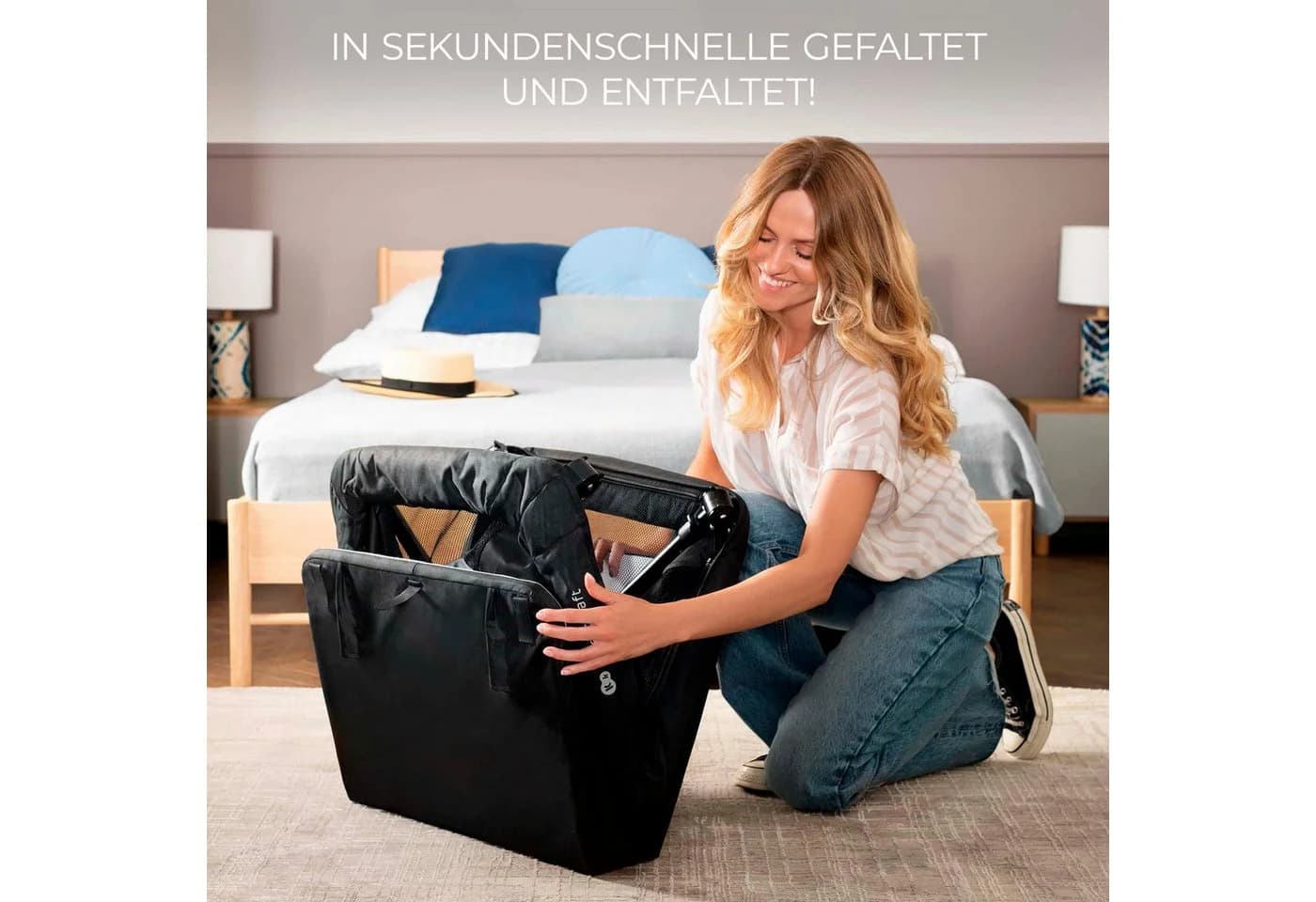 Kinderkraft Baby-Reisebett CAMI Schwarz 3-in-1 Laufgitter - Bild 3