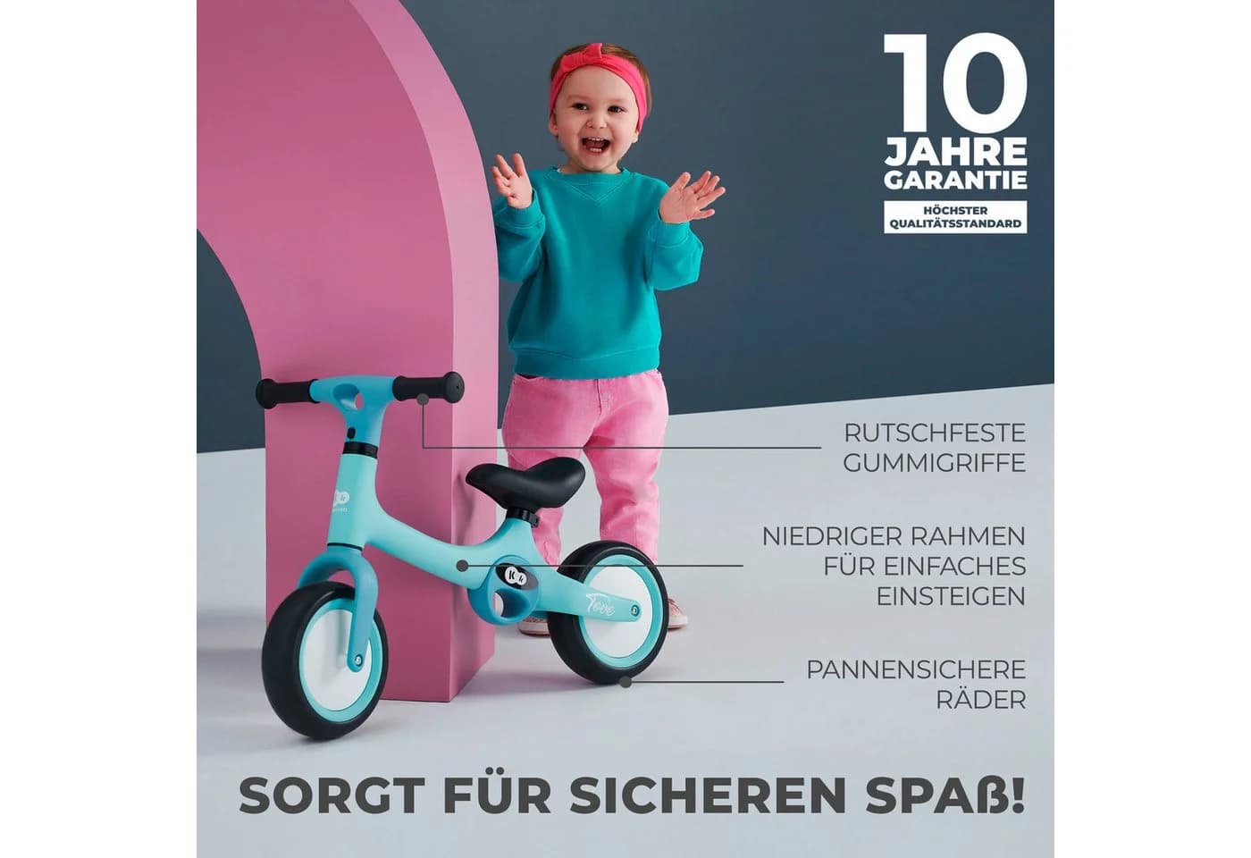 KINDERKRAFT Laufrad TOVE Beige Ergonomischer Sattel