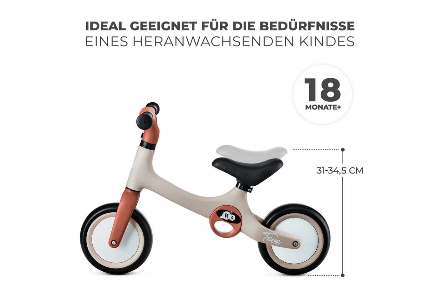 KINDERKRAFT Laufrad TOVE Beige Ergonomischer Sattel - Bild 3
