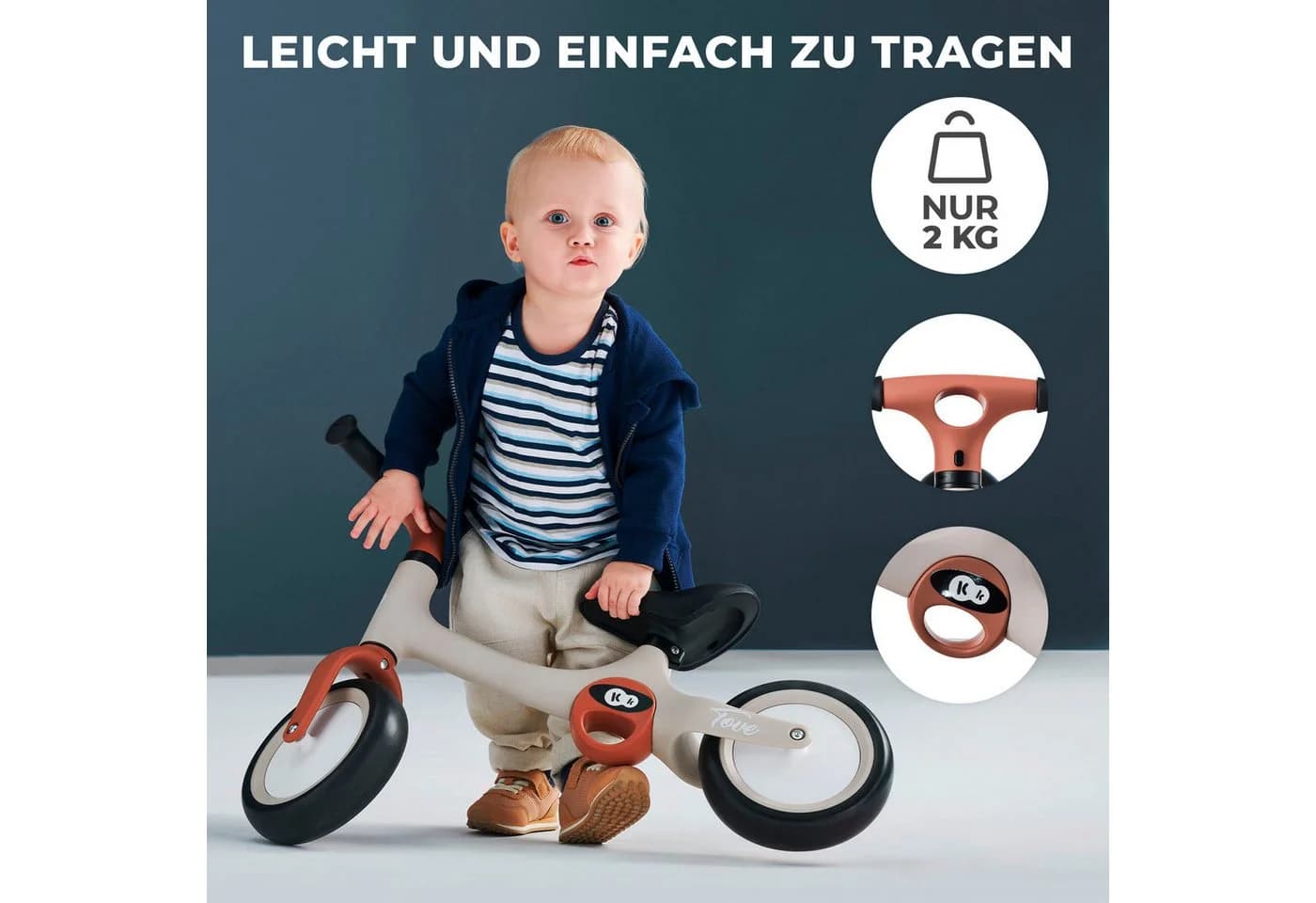 KINDERKRAFT Laufrad TOVE Beige Ergonomischer Sattel - Bild 4