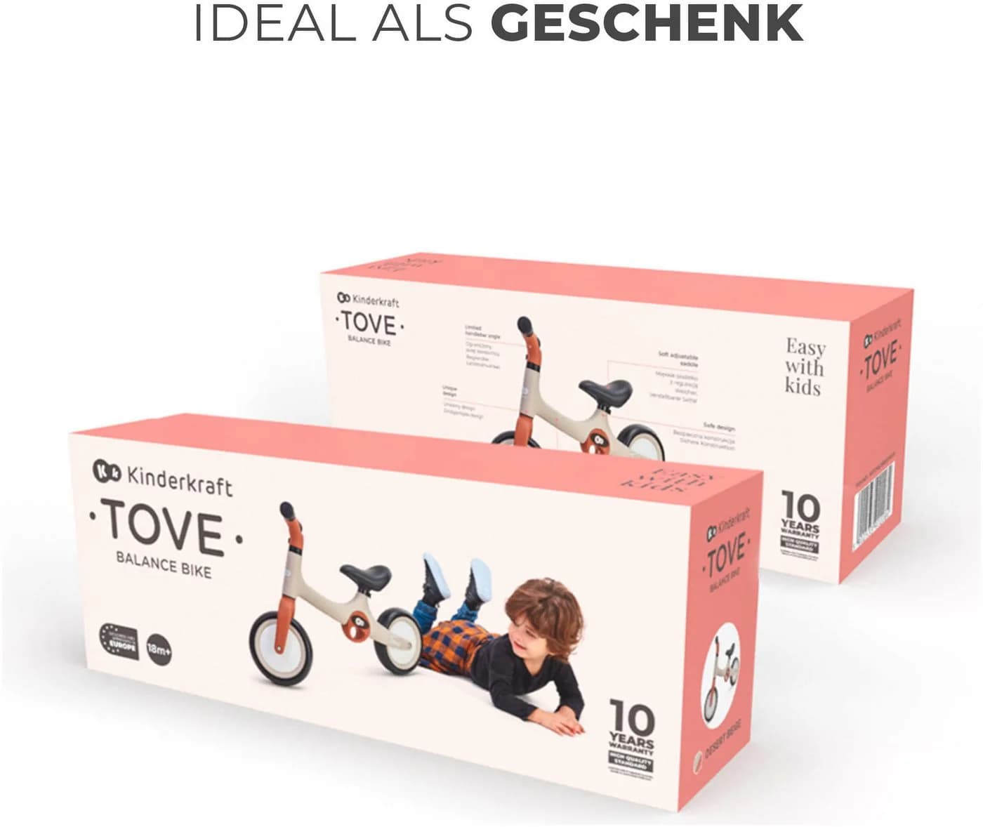 KINDERKRAFT Laufrad TOVE Beige Ergonomischer Sattel - Bild 5