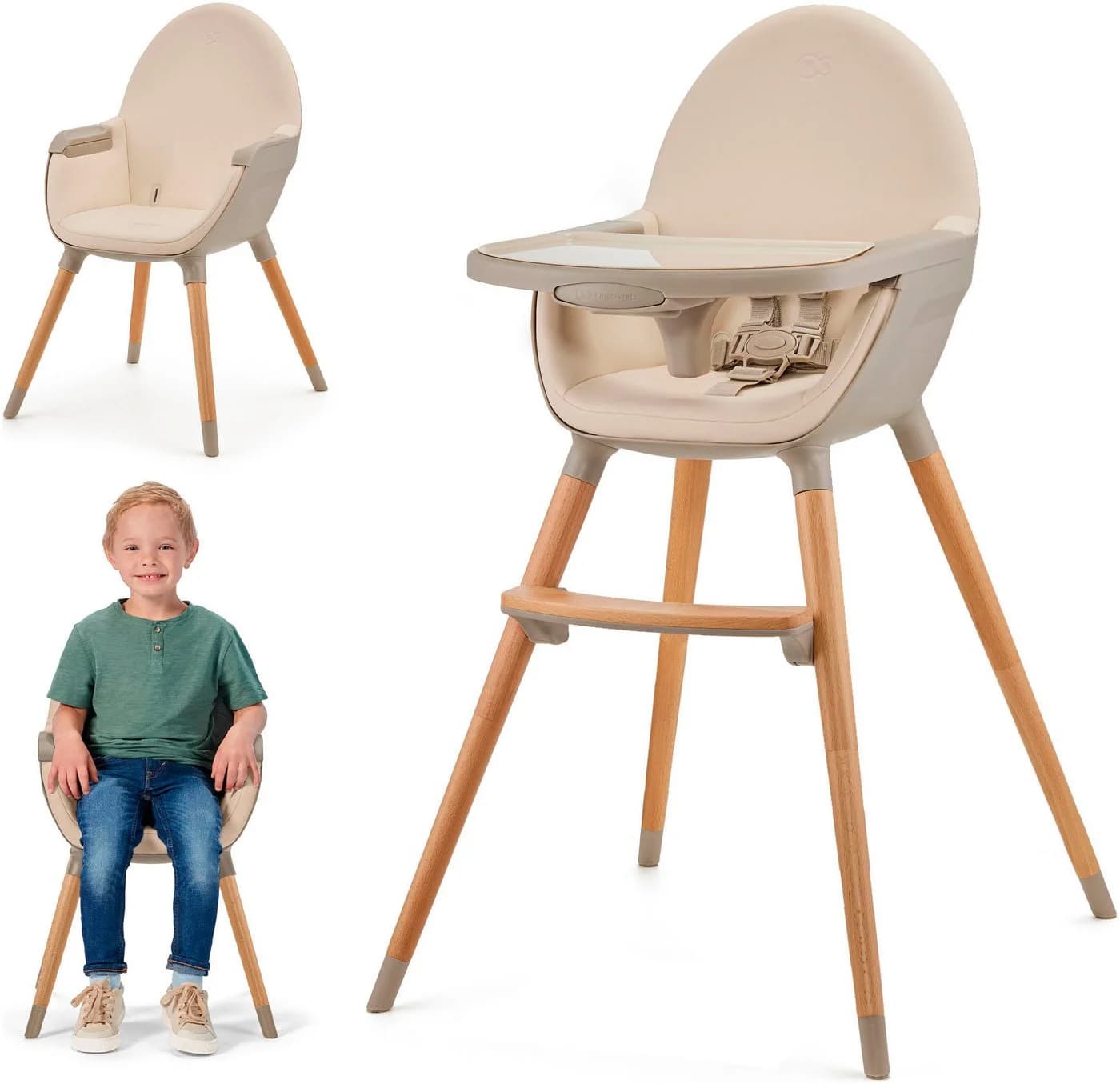 Kinderkraft Hochstuhl FINI 2 2-in-1 Buchenholz