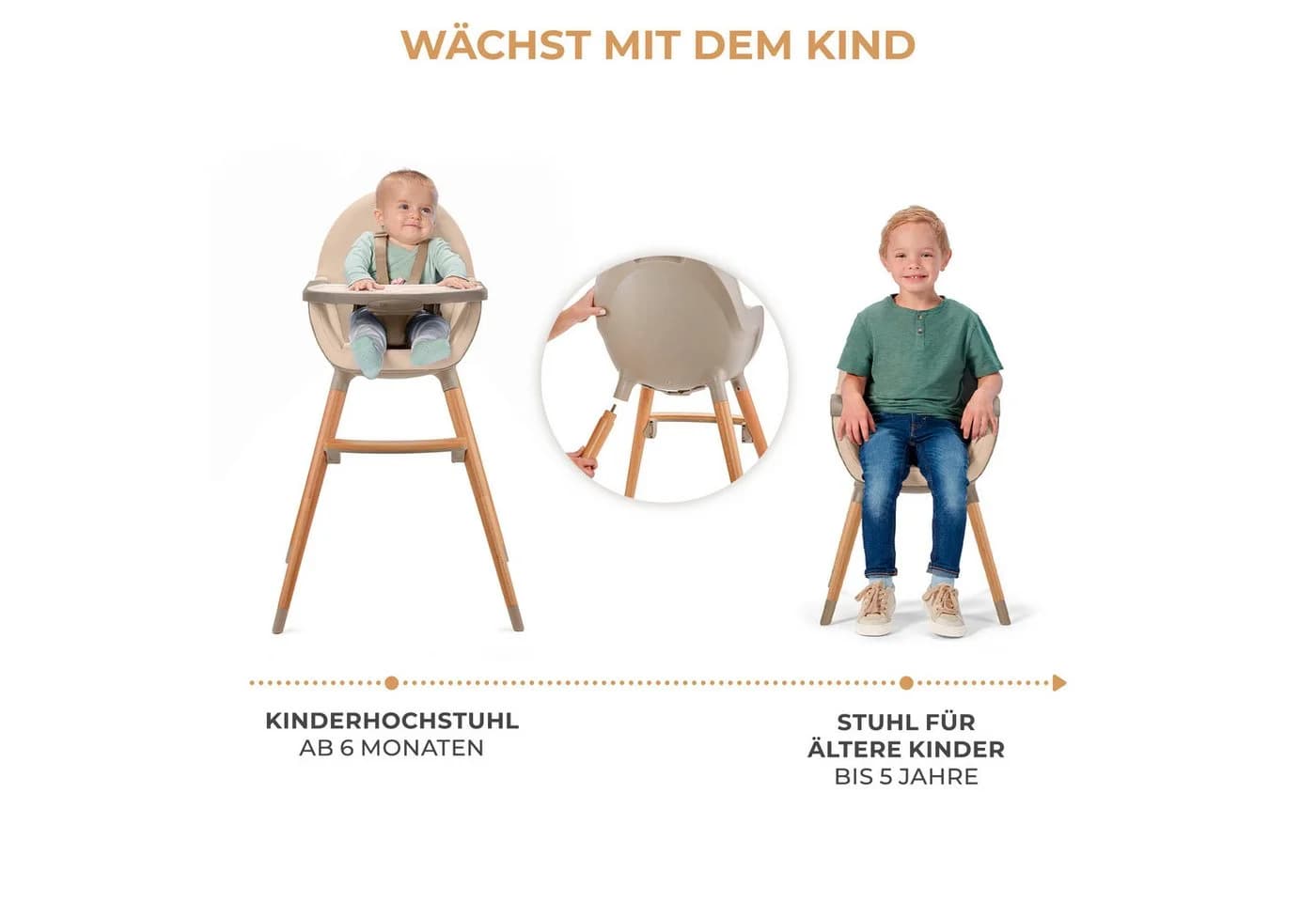 Kinderkraft Hochstuhl FINI 2 2-in-1 Buchenholz - Bild 4