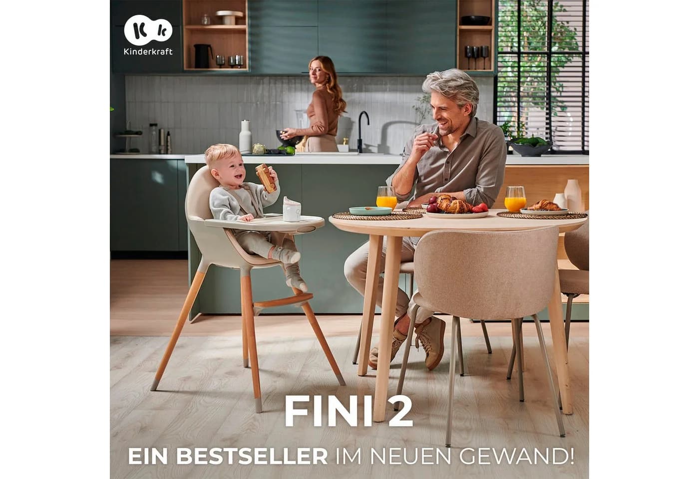 KINDERKRAFT FINI 2 Hochstuhl Grau 2-in-1 - Bild 3
