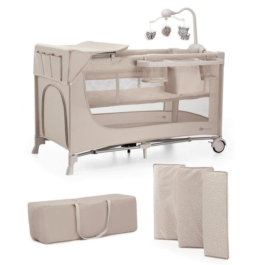 KINDERKRAFT Baby-Reisebett JOY 2 mit Zubehör Beige