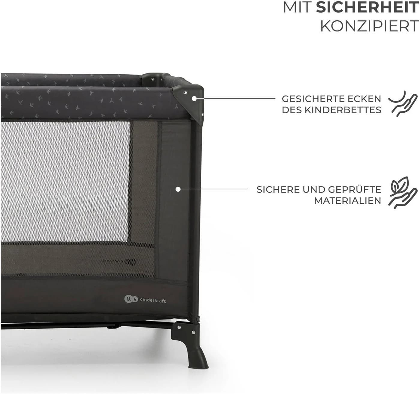 Kinderkraft Baby-Reisebett JOY LIGHT Grau mit Tragetasche - Bild 4