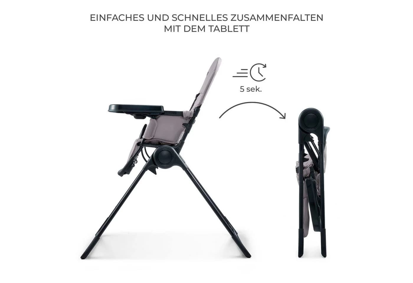KINDERKRAFT BINCI Kombihochstuhl Grau Klappbar