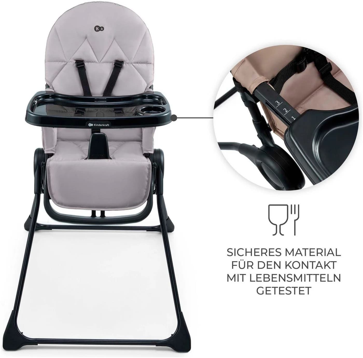 KINDERKRAFT BINCI Kombihochstuhl Grau Klappbar - Bild 3