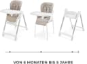 KINDERKRAFT TULO Hochstuhl Beige 3-in-1 mit Rollen Bild 1