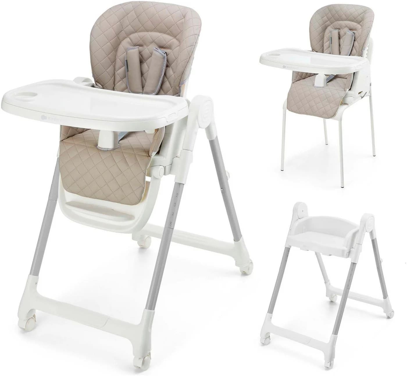 KINDERKRAFT TULO Hochstuhl Beige 3-in-1 mit Rollen - Bild 2
