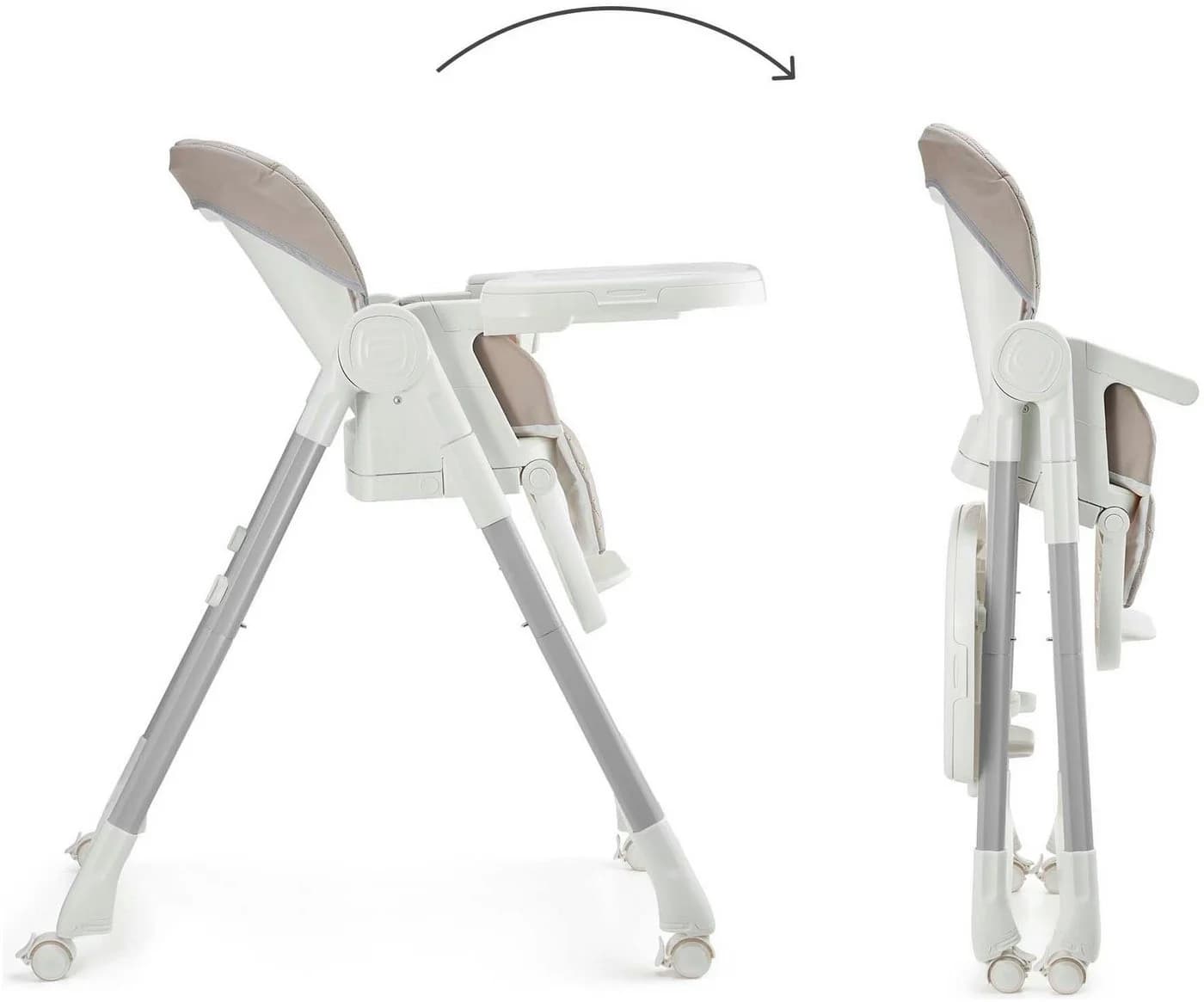 KINDERKRAFT TULO Hochstuhl Beige 3-in-1 mit Rollen - Bild 4
