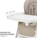 KINDERKRAFT TULO Hochstuhl Beige 3-in-1 mit Rollen Bild 5