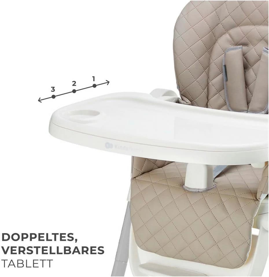 KINDERKRAFT TULO Hochstuhl Beige 3-in-1 mit Rollen - Bild 5