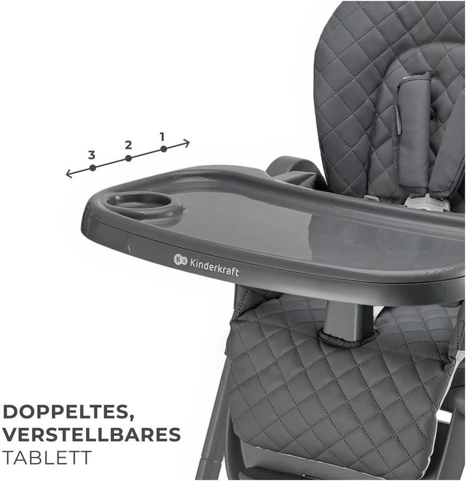 KINDERKRAFT TULO Hochstuhl Grau 3-in-1 mit Rollen - Bild 5