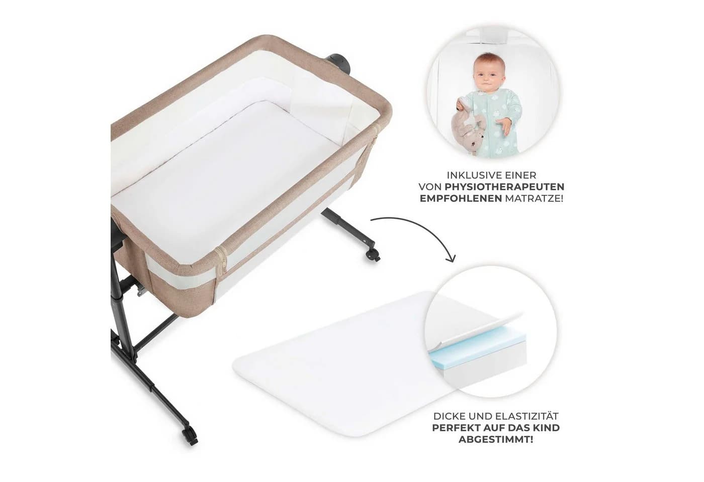 Beistellbett KINDERKRAFT "Neste Up 2" Baby 2-in-1 Kunststoff Polyester - Bild 4