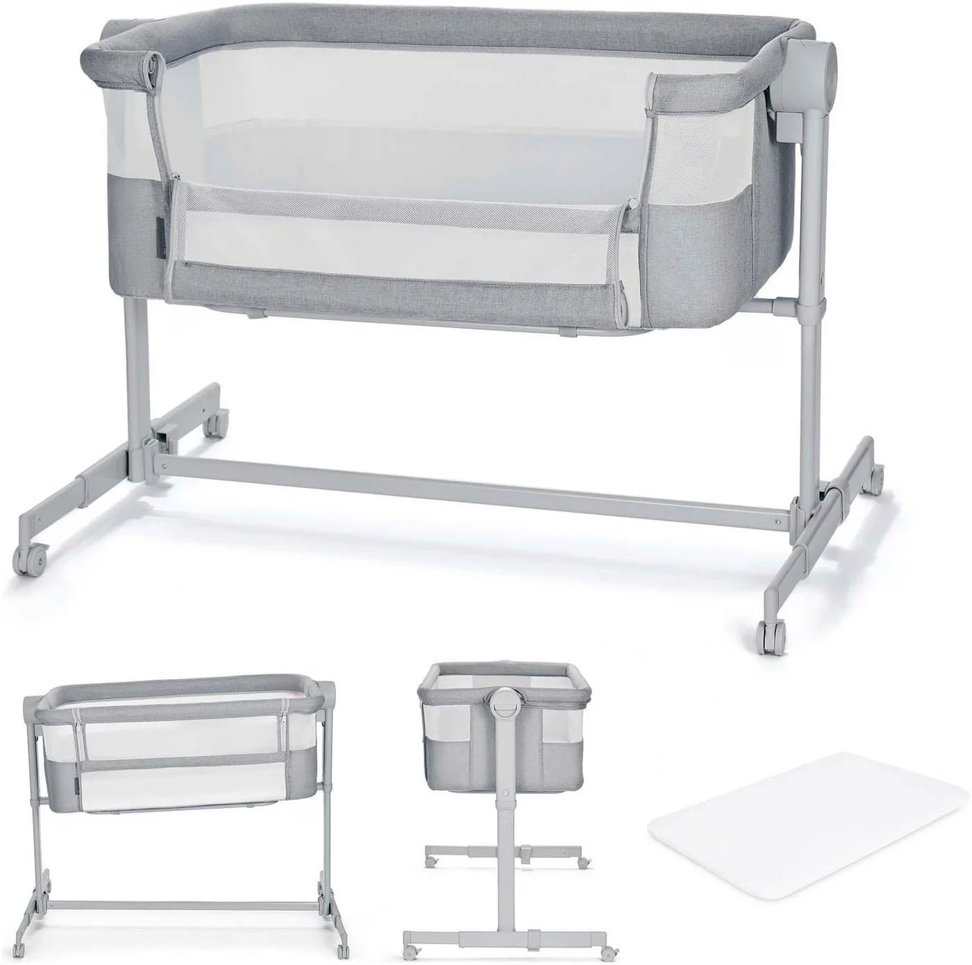Kinderkraft Beistellbett Neste Up 2 Grau 2-in-1 Babybett - Bild 2