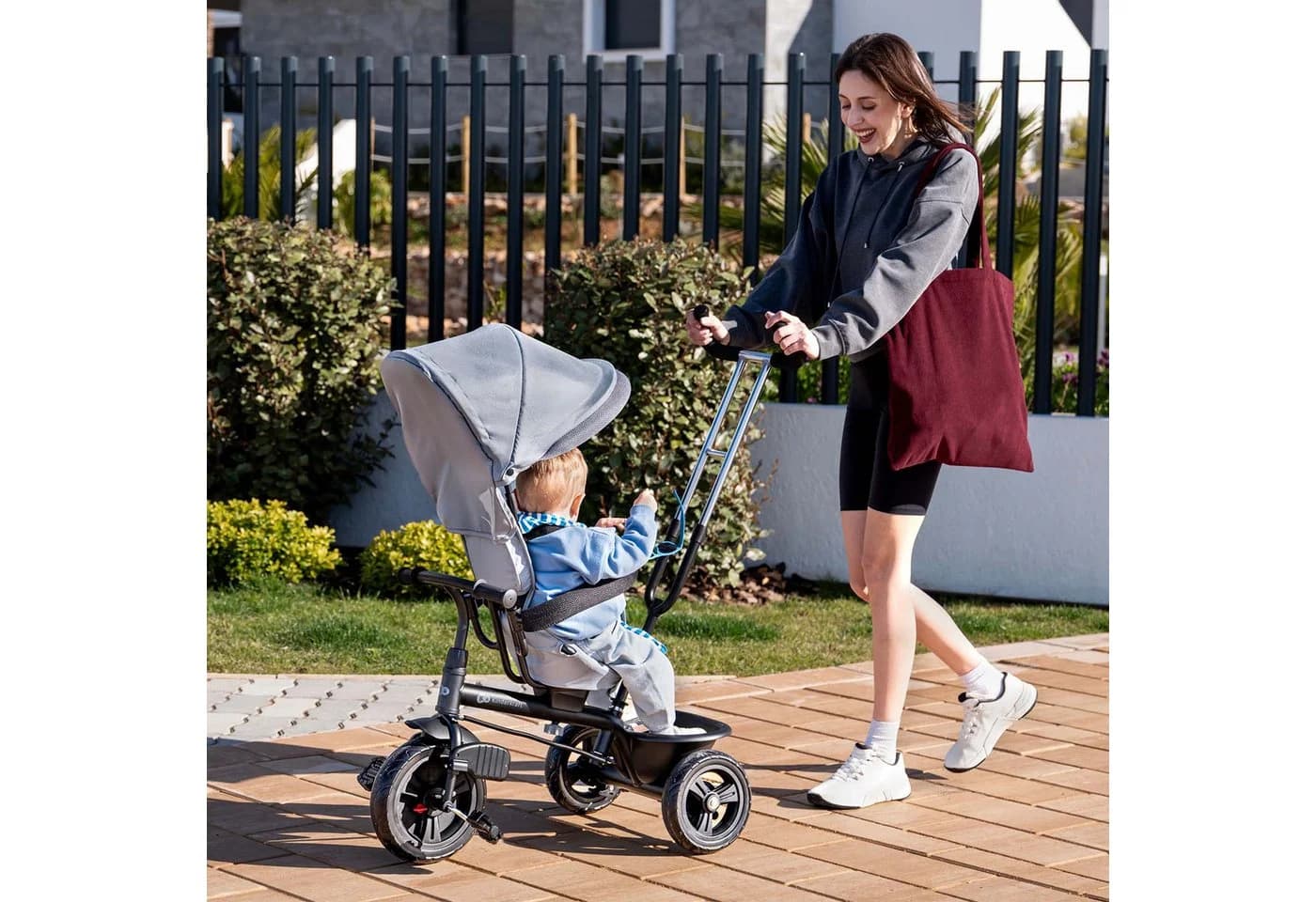 Kinderkraft Dreirad FREEWAY Grau mit 360° Sitz