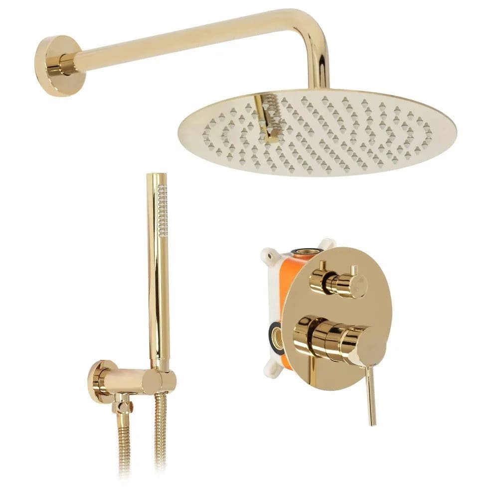 wohnwerk.idee Duschsystem Lungo Regendusche Unterputz Gold Matt Poliert - Bild 2