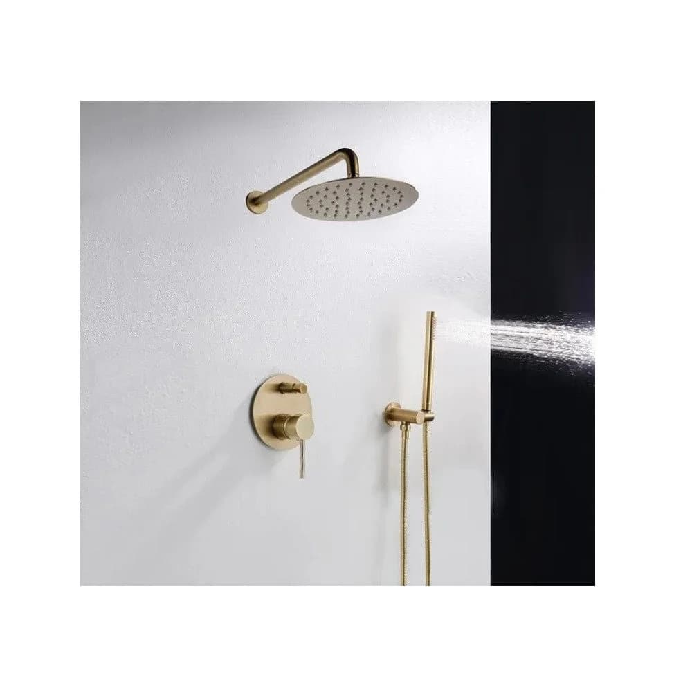 wohnwerk.idee Duschsystem Lungo Regendusche Unterputz Gold Matt Poliert - Bild 5