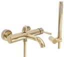 wohnwerk.idee Wannenarmatur Gold Messing Einhebelmischer mit Stabhandbrause Bild 1