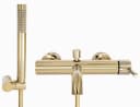 wohnwerk.idee Wannenarmatur Gold Messing Einhebelmischer mit Stabhandbrause Bild 3
