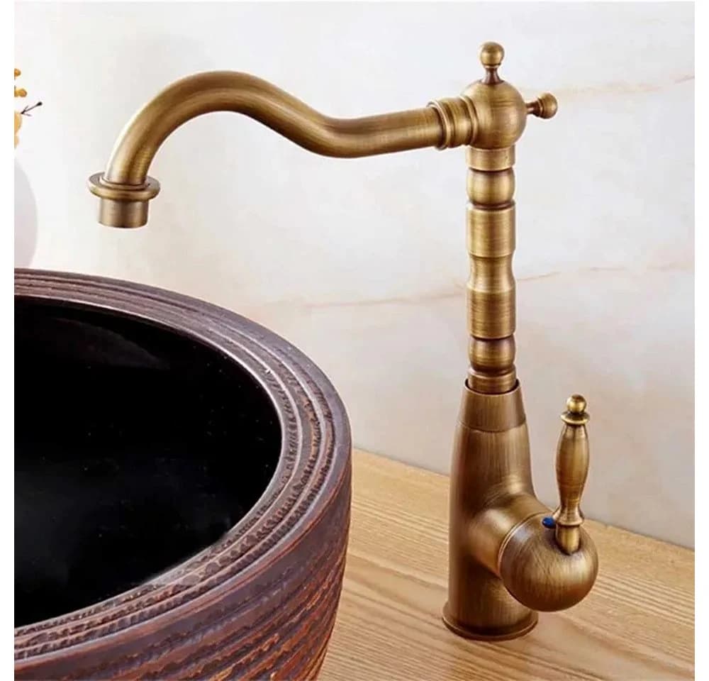 wohnwerk.idee Badarmatur Gold Schwarz Vintage Antik Bona