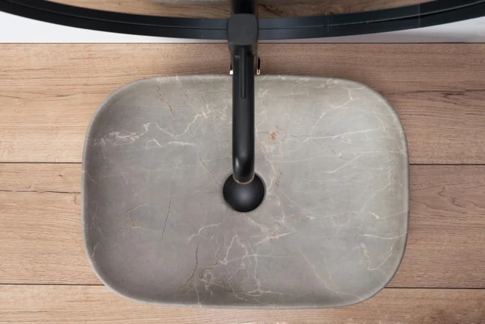 wohnwerk.idee Aufsatzwaschbecken Livia Beige/Grau Stein Optik - Bild 4