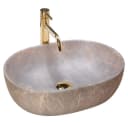 wohnwerk.idee Aufsatzwaschbecken oval Steinoptik Keramik beige Bild 2