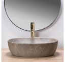 wohnwerk.idee Aufsatzwaschbecken oval Steinoptik Keramik beige Bild 4