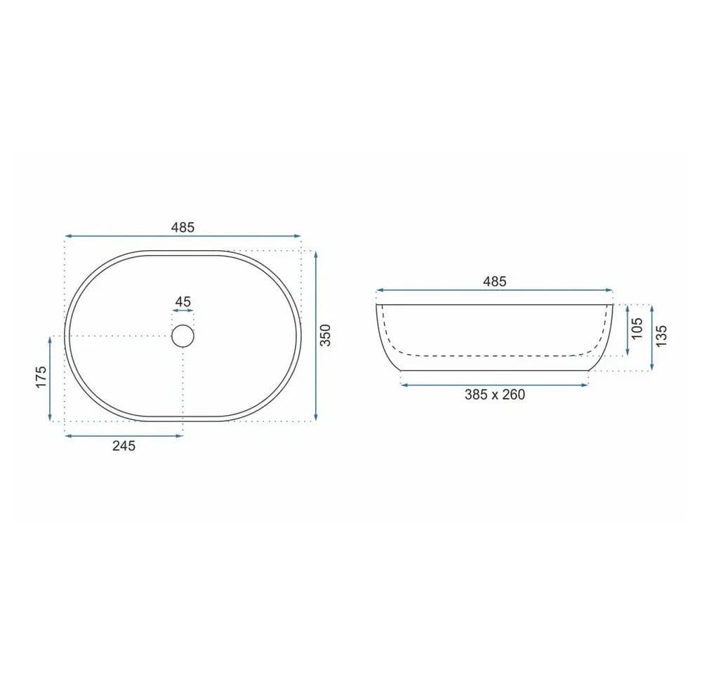 wohnwerk.idee Aufsatzwaschbecken oval Steinoptik Keramik beige - Bild 5