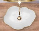 wohnwerk.idee Aufsatzwaschbecken Pearl White Goldrand Bild 1