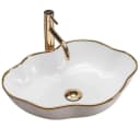 wohnwerk.idee Aufsatzwaschbecken Pearl White Goldrand Bild 2