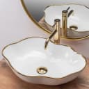 wohnwerk.idee Aufsatzwaschbecken Pearl White Goldrand Bild 3