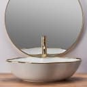 wohnwerk.idee Aufsatzwaschbecken Pearl White Goldrand Bild 4