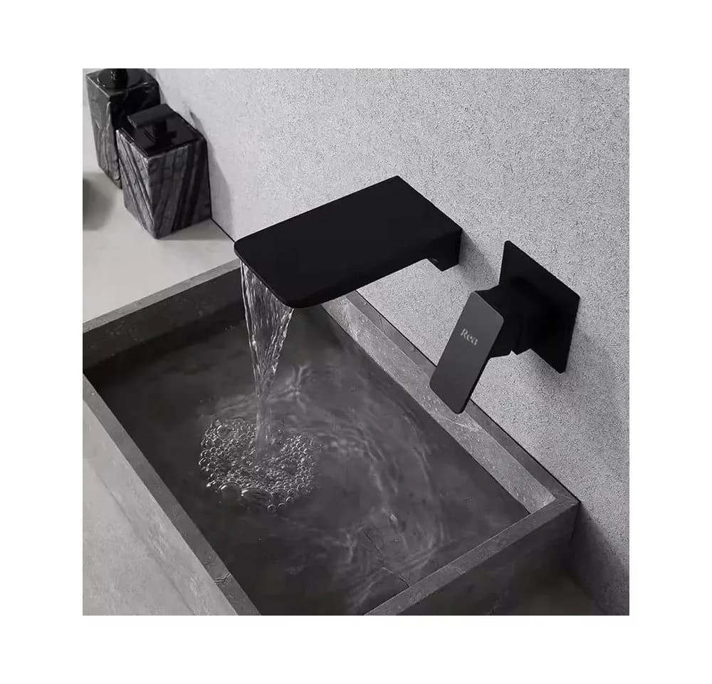 wohnwerk.idee Unterputzarmatur Waschbecken Wandarmatur Gold Schwarz - Bild 3
