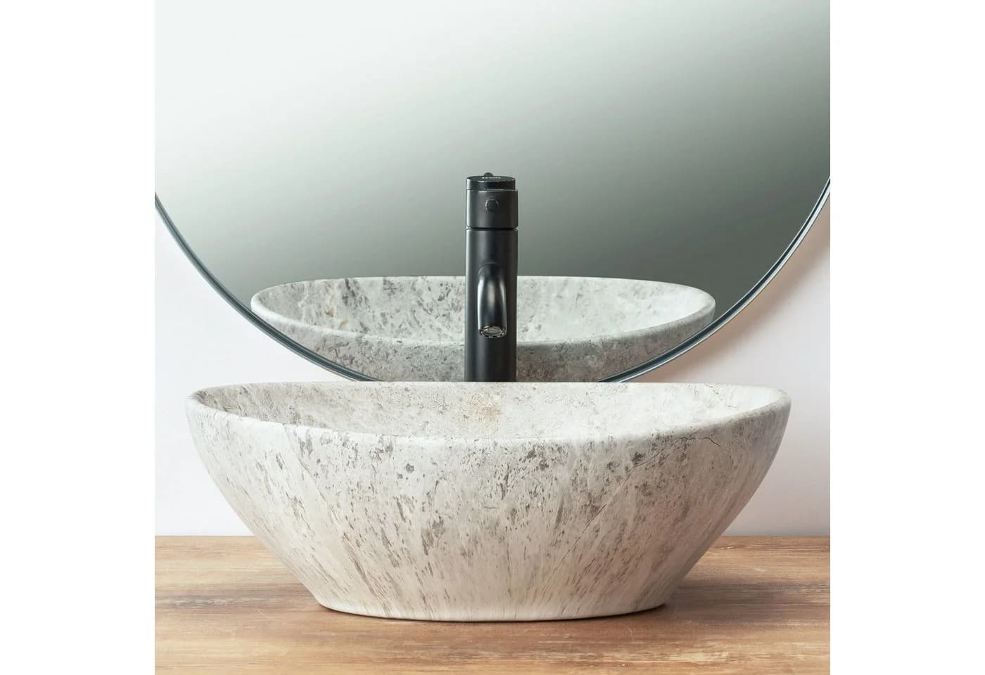wohnwerk.idee Aufsatzwaschbecken Grau Marmor Optik Keramik - Bild 3