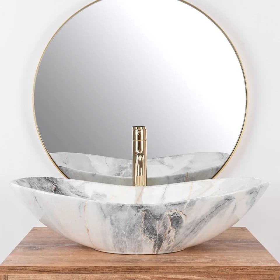 wohnwerk.idee Aufsatzwaschbecken Royal Granit Keramik Grau - Bild 3