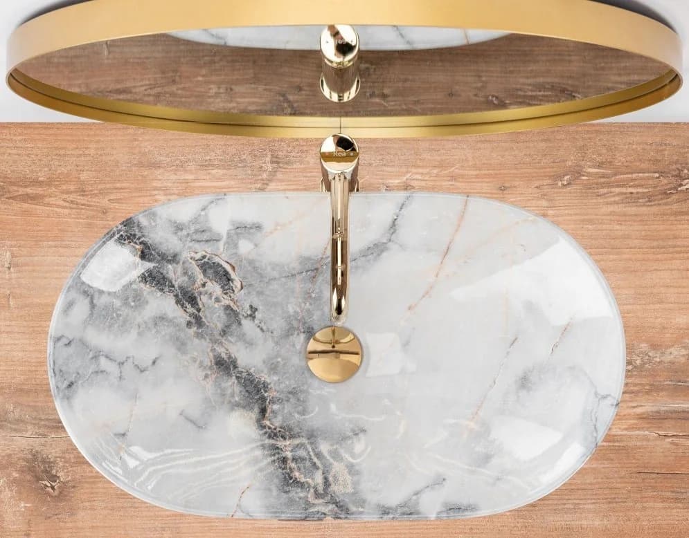 wohnwerk.idee Aufsatzwaschbecken Royal Granit Keramik Grau - Bild 4
