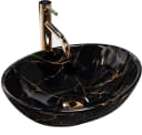 wohnwerk.idee Aufsatzwaschbecken Marmor Schwarz Gold Matt Gäste WC / Bad Bild 2