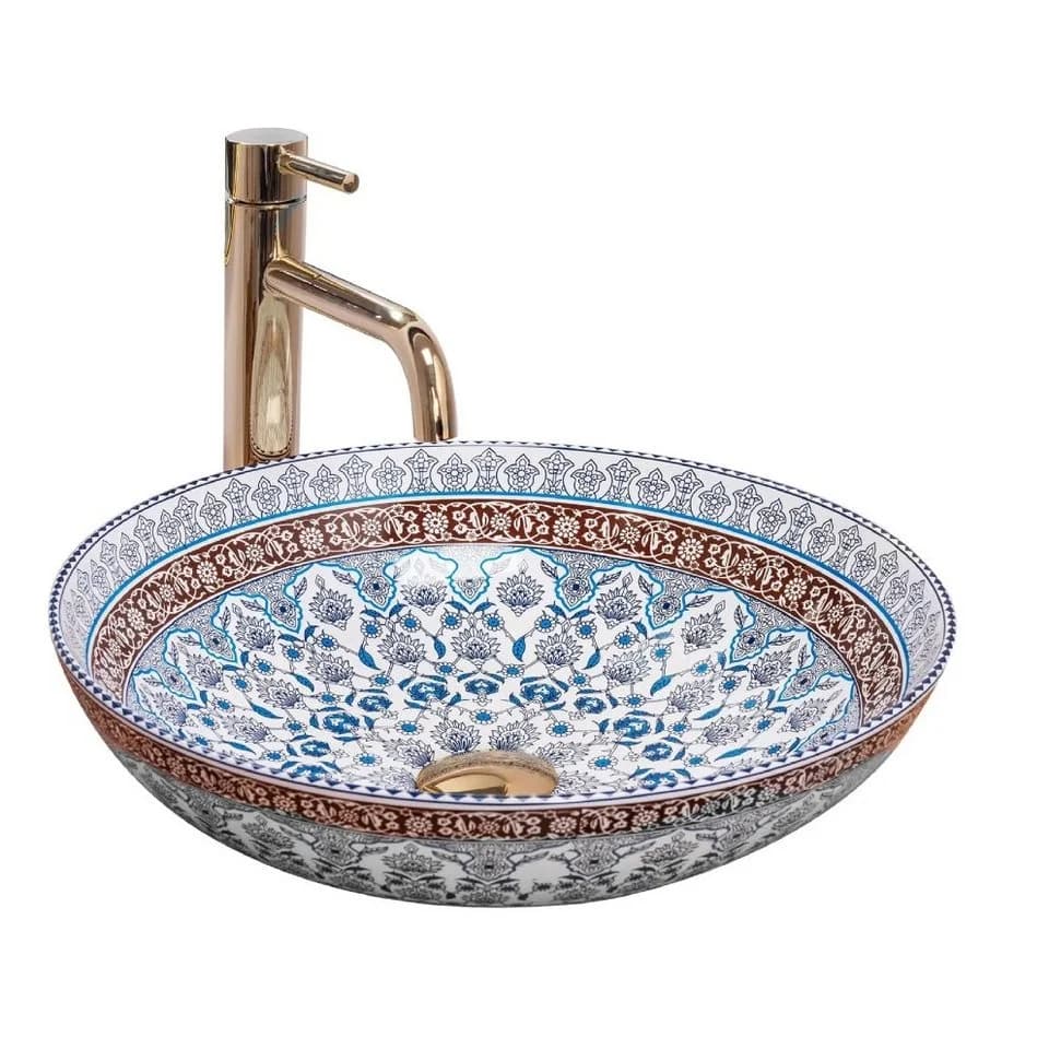 wohnwerk.idee Aufsatzwaschbecken Mexikanisch Ornamente Keramik - Bild 2