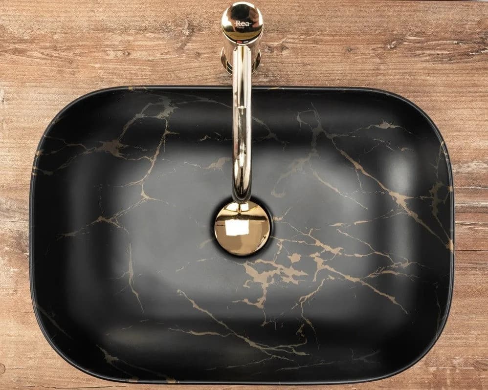 wohnwerk.idee Aufsatzwaschbecken Belinda Marmor Schwarz Matt - Bild 4