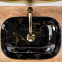 wohnwerk.idee Aufsatzwaschbecken Belinda Marmor Schwarz Matt Bild 1