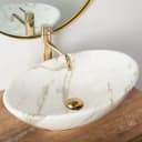 wohnwerk.idee Aufsatzwaschbecken Marmor Optik Weiß Gold Pamela Aiax Luxus Design Bild 3