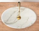 wohnwerk.idee Aufsatzwaschbecken Marmor Optik Weiß Gold Pamela Aiax Luxus Design Bild 4