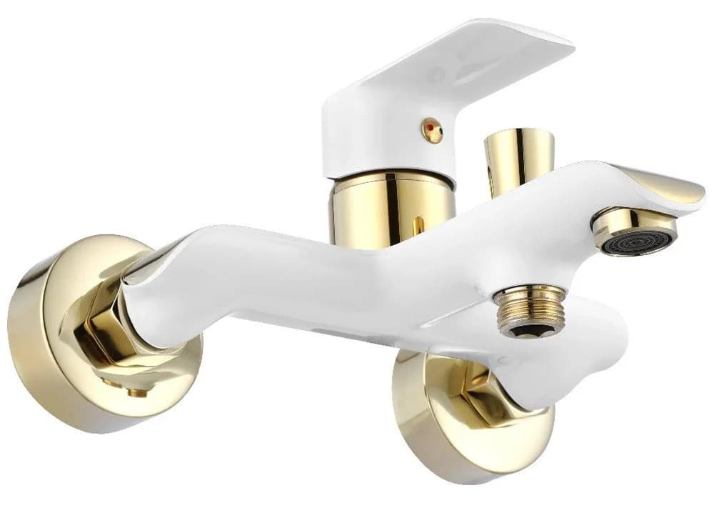 wohnwerk.idee Wannenarmatur Badewanne Weiß Schwarz Gold Chrom - Bild 3