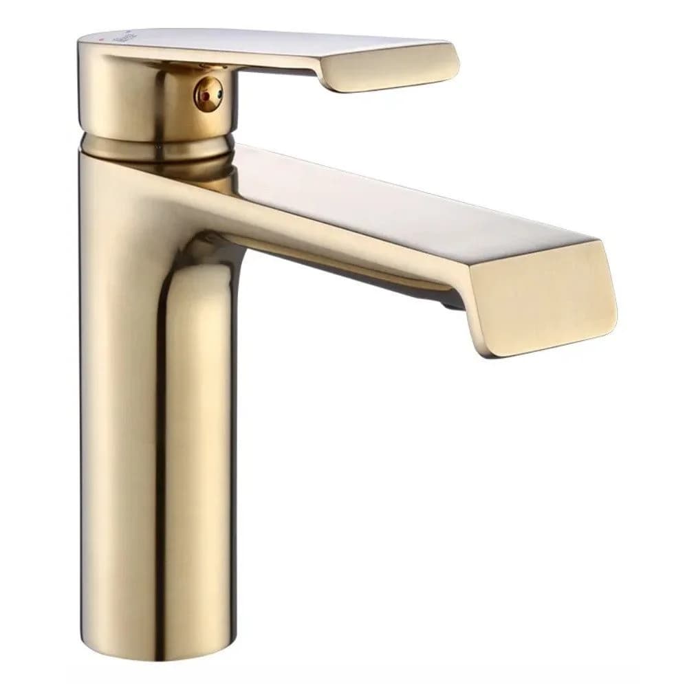 wohnwerk.idee Badarmatur Gold Chrom - Hochwertiger Messing Wasserhahn modern