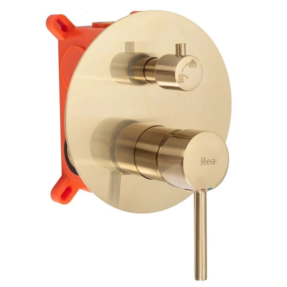 wohnwerk.idee Duschsystem Regendusche Unterputz Gold Matt Poliert Lungo
