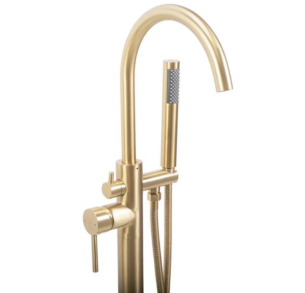 wohnwerk.idee Freistehende Badewannenarmatur Mono Gold Matt